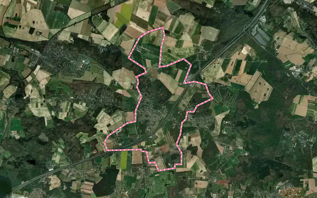 Vue satellite de Briis-sous-Forges avec ses contours administratifs