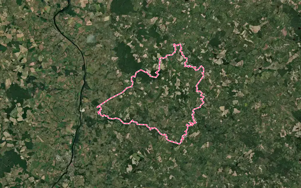 Vue satellite de Brillac avec ses contours administratifs