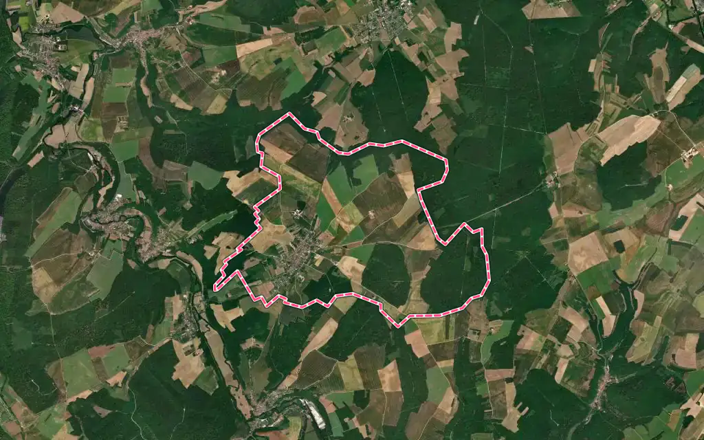 Vue satellite de Brillon-en-Barrois avec ses contours administratifs