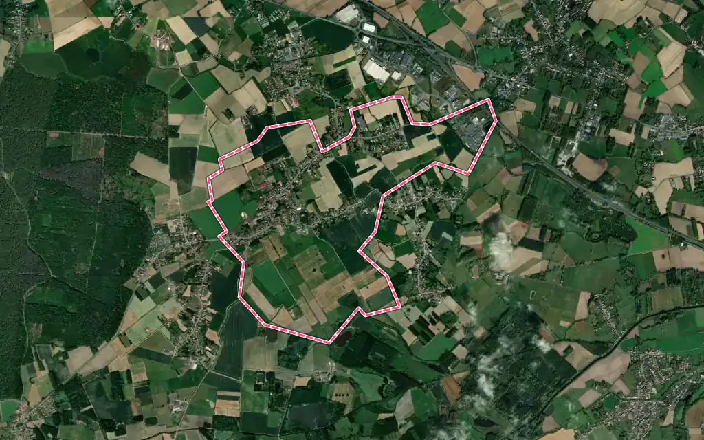 Vue satellite de Brillon avec ses contours administratifs