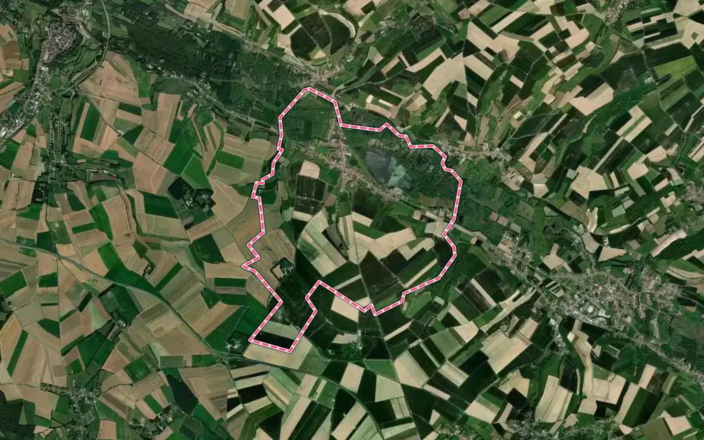 Vue satellite de Brimeux avec ses contours administratifs