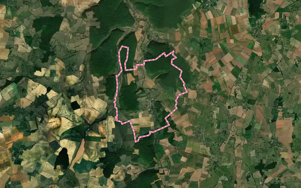 Vue satellite de Brinon-sur-Beuvron avec ses contours administratifs