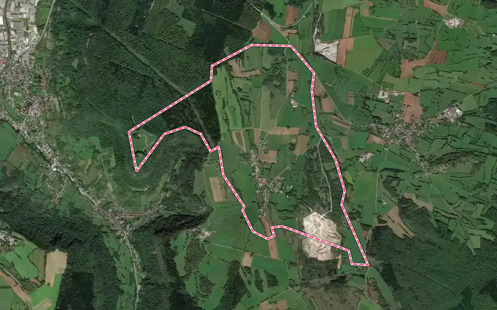 Vue satellite de Briod avec ses contours administratifs