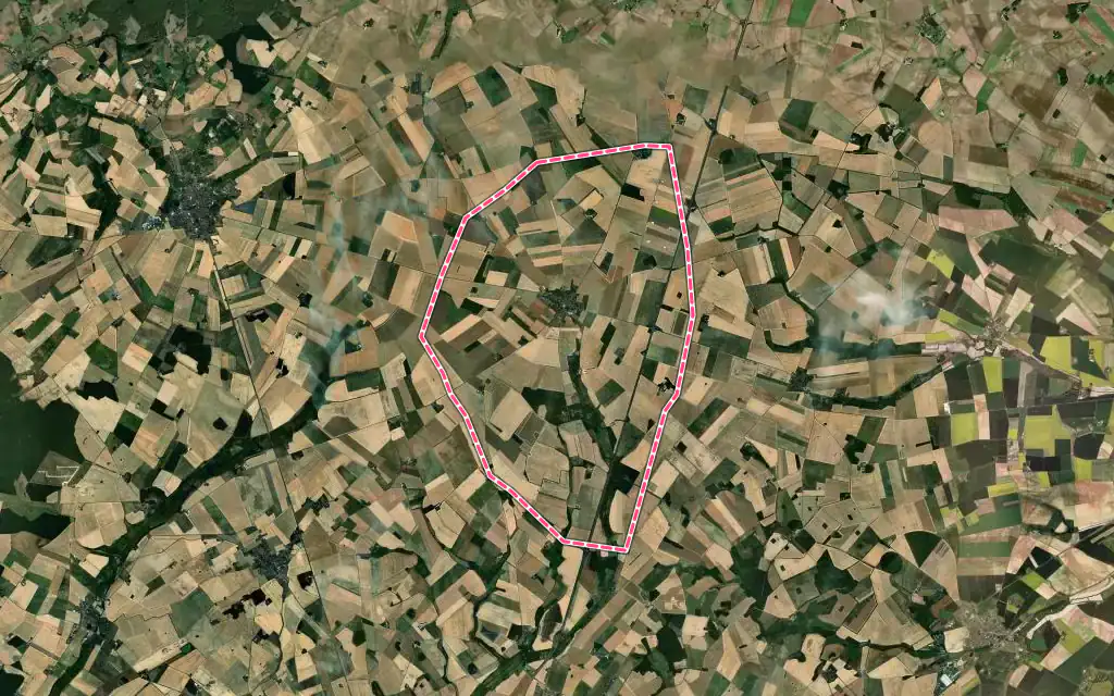 Vue satellite de Brion avec ses contours administratifs