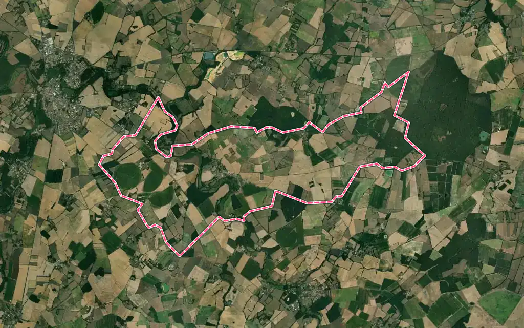 Vue satellite de Brion avec ses contours administratifs