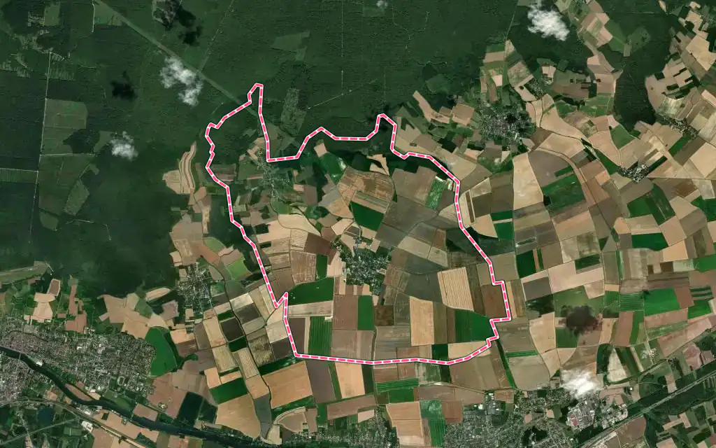 Vue satellite de Brion avec ses contours administratifs