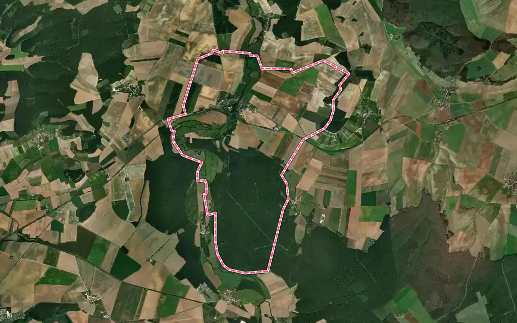 Vue satellite de Brion-sur-Ource avec ses contours administratifs