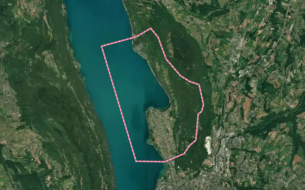 Vue satellite de Brison-Saint-Innocent avec ses contours administratifs