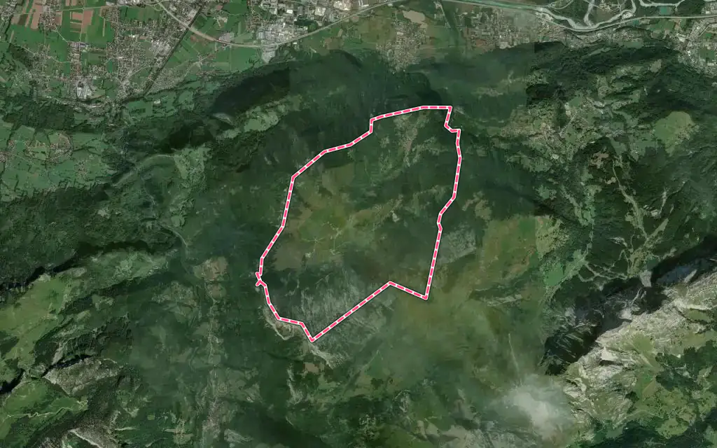Vue satellite de Brizon avec ses contours administratifs