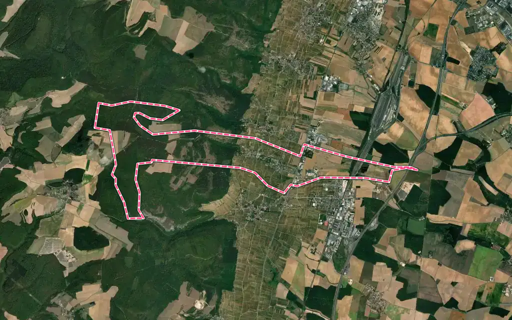 Vue satellite de Brochon avec ses contours administratifs