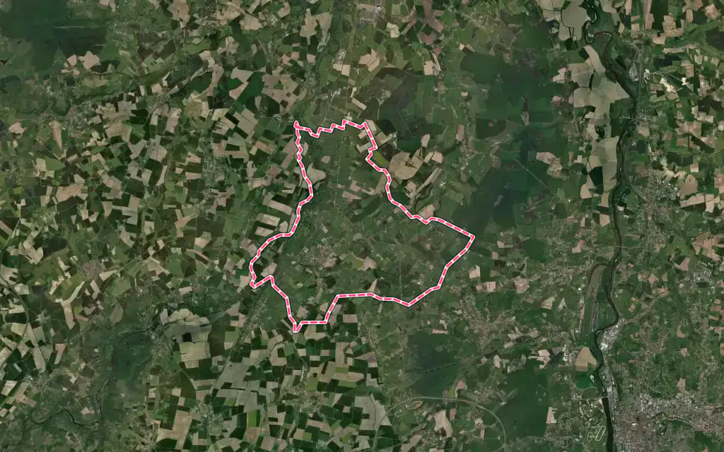 Vue satellite de Broût-Vernet avec ses contours administratifs