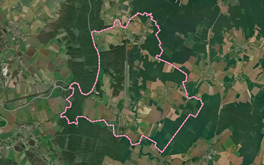 Vue satellite de Broye-Aubigney-Montseugny avec ses contours administratifs