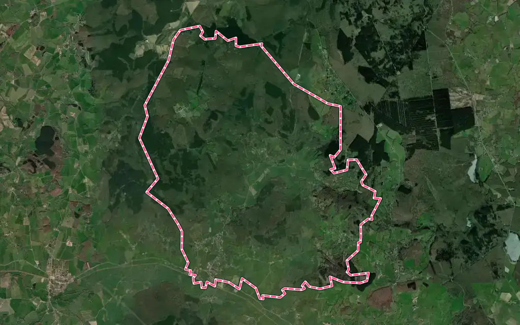 Vue satellite de Broye avec ses contours administratifs