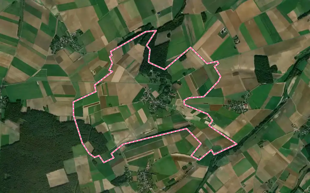 Vue satellite de Broyes avec ses contours administratifs