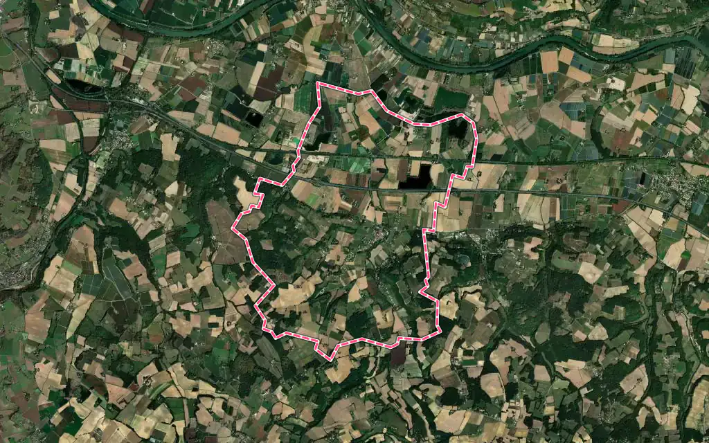Vue satellite de Bruch avec ses contours administratifs
