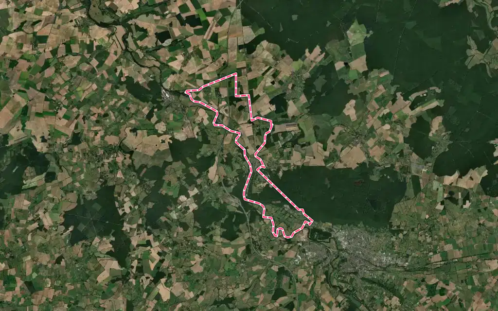 Vue satellite de Bruère-Allichamps avec ses contours administratifs