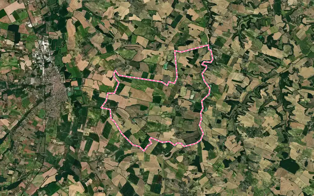 Vue satellite de Brugnens avec ses contours administratifs