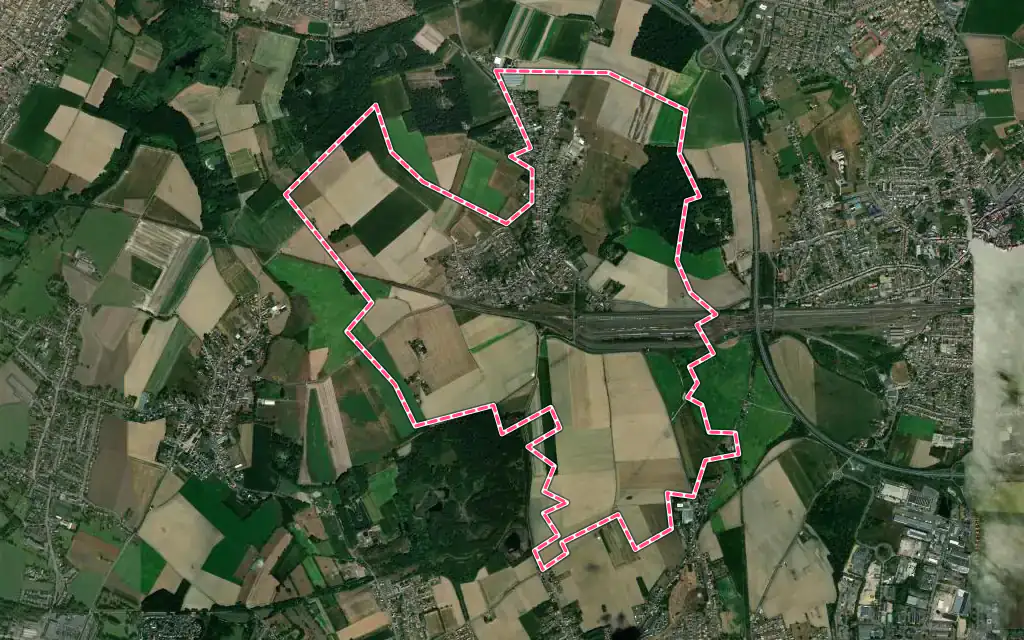 Vue satellite de Bruille-lez-Marchiennes avec ses contours administratifs