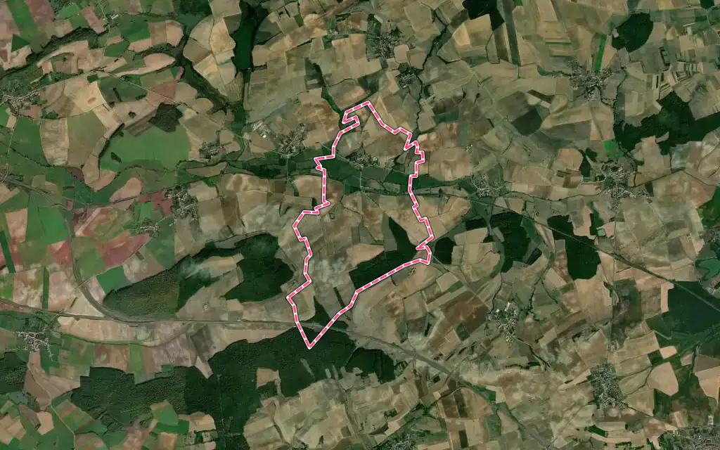 Vue satellite de Brulange avec ses contours administratifs