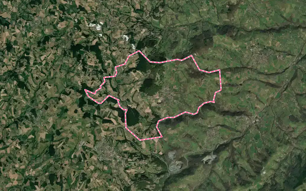 Vue satellite de Brullioles avec ses contours administratifs