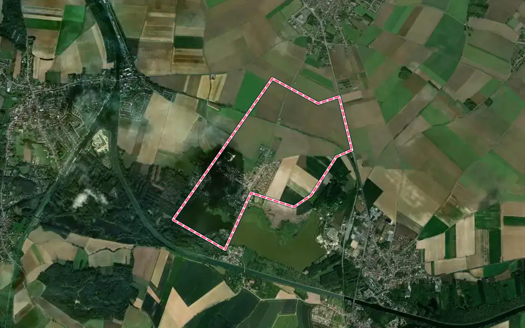 Vue satellite de Brunémont avec ses contours administratifs