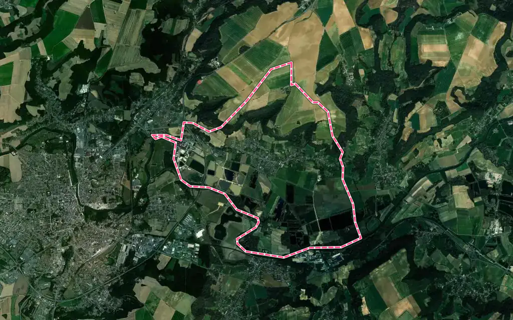 Vue satellite de Bucy-le-Long avec ses contours administratifs