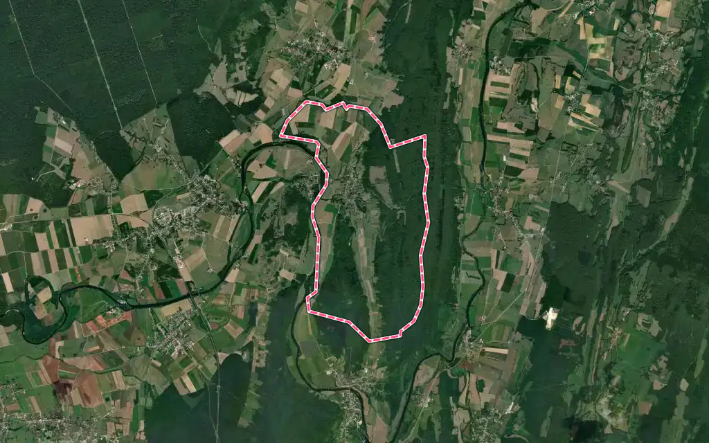 Vue satellite de Buffard avec ses contours administratifs