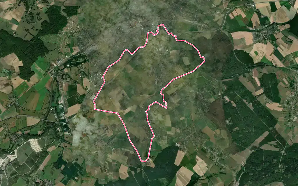 Vue satellite de Buhl-Lorraine avec ses contours administratifs