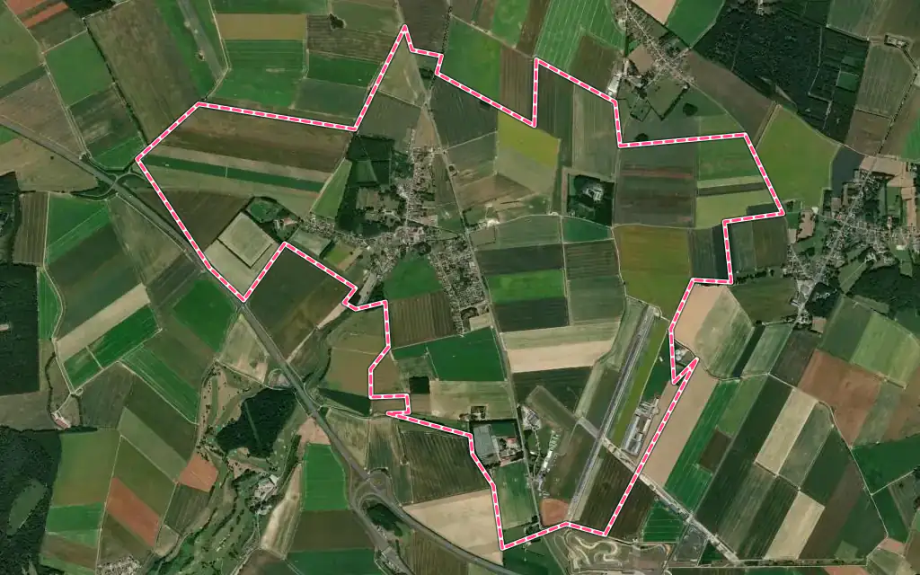 Vue satellite de Buigny-Saint-Maclou avec ses contours administratifs