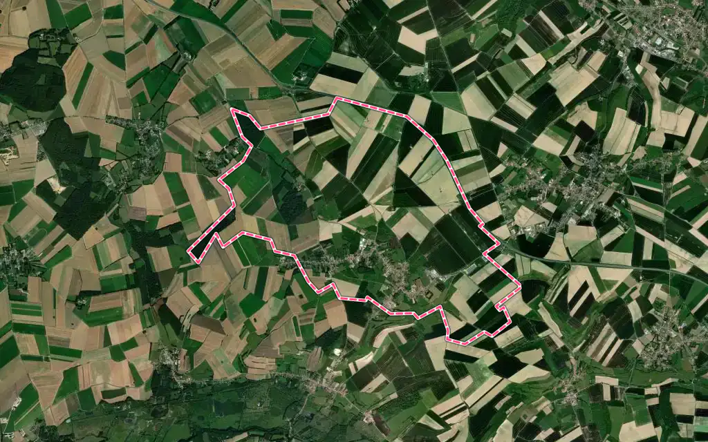 Vue satellite de Buire-le-Sec avec ses contours administratifs