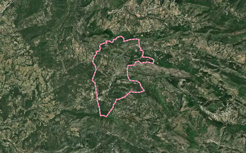 Vue satellite de Buis-les-Baronnies avec ses contours administratifs