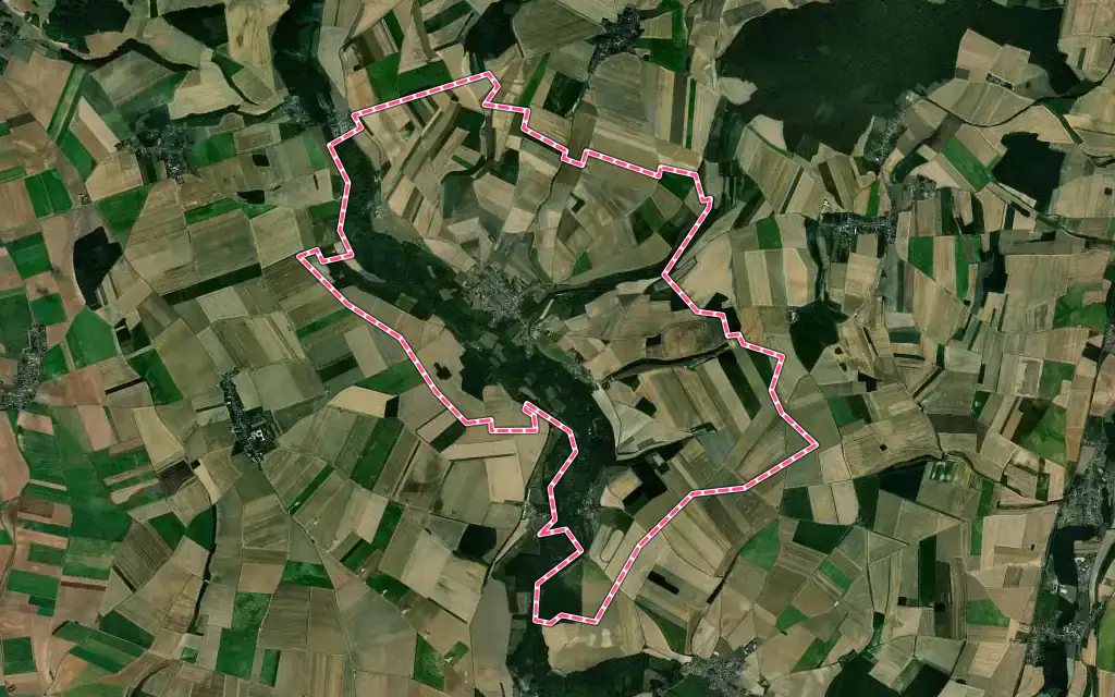 Vue satellite de Bulles avec ses contours administratifs