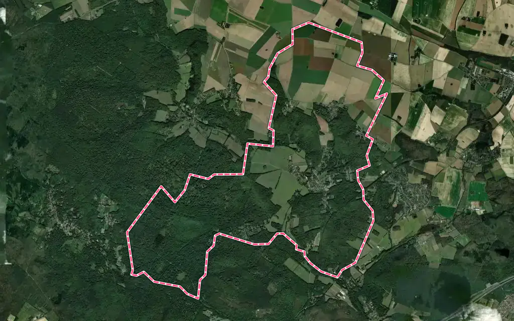 Vue satellite de Bullion avec ses contours administratifs