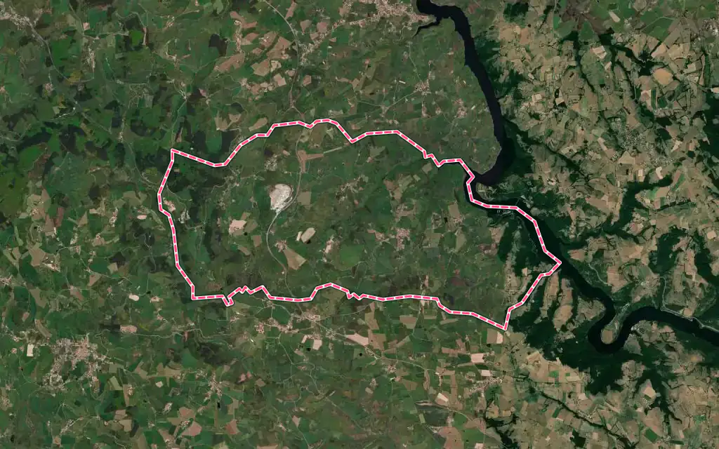 Vue satellite de Bully avec ses contours administratifs