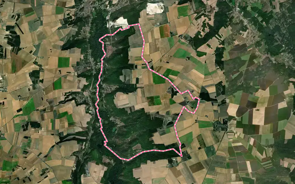Vue satellite de Buno-Bonnevaux avec ses contours administratifs