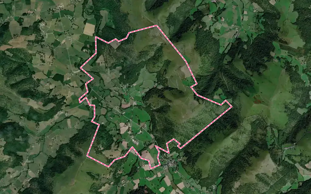 Vue satellite de Bunus avec ses contours administratifs