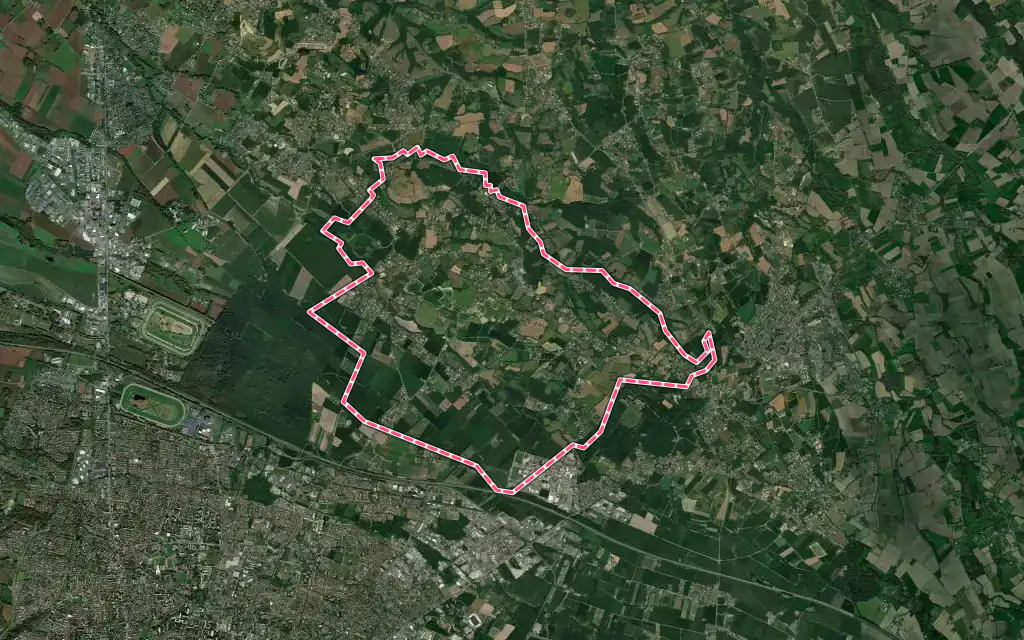 Vue satellite de Buros avec ses contours administratifs