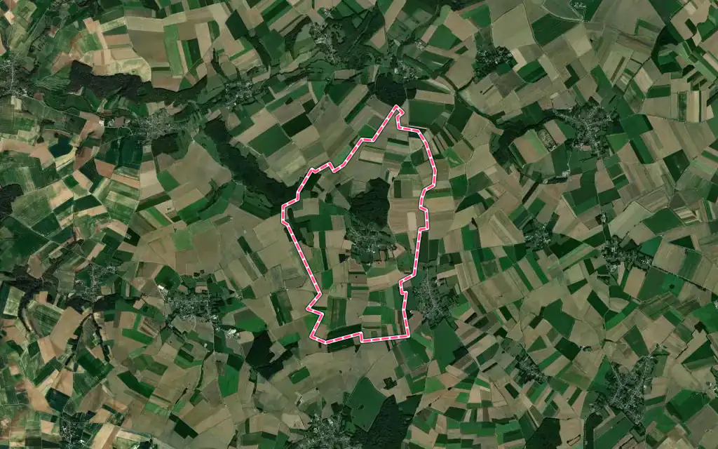 Vue satellite de Bus-lès-Artois avec ses contours administratifs