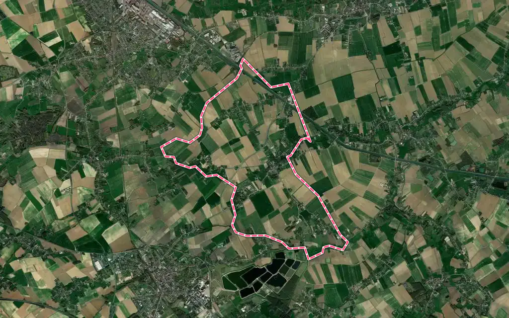 Vue satellite de Busnes avec ses contours administratifs