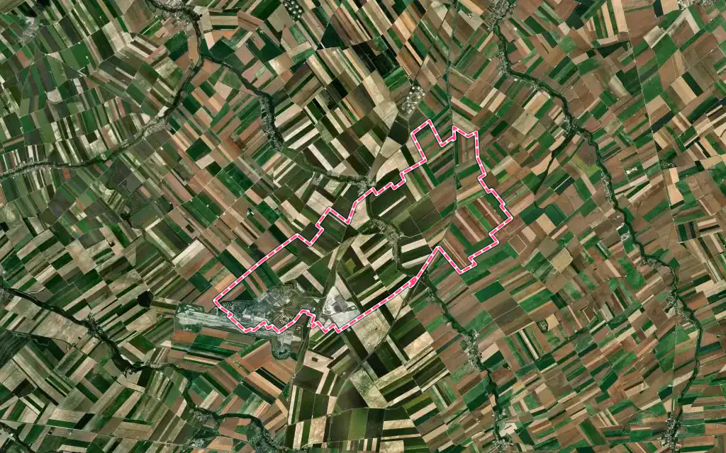 Vue satellite de Bussy-Lettrée avec ses contours administratifs