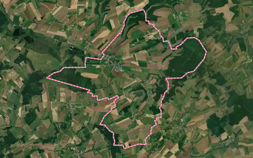 Vue satellite de Buzancy avec ses contours administratifs