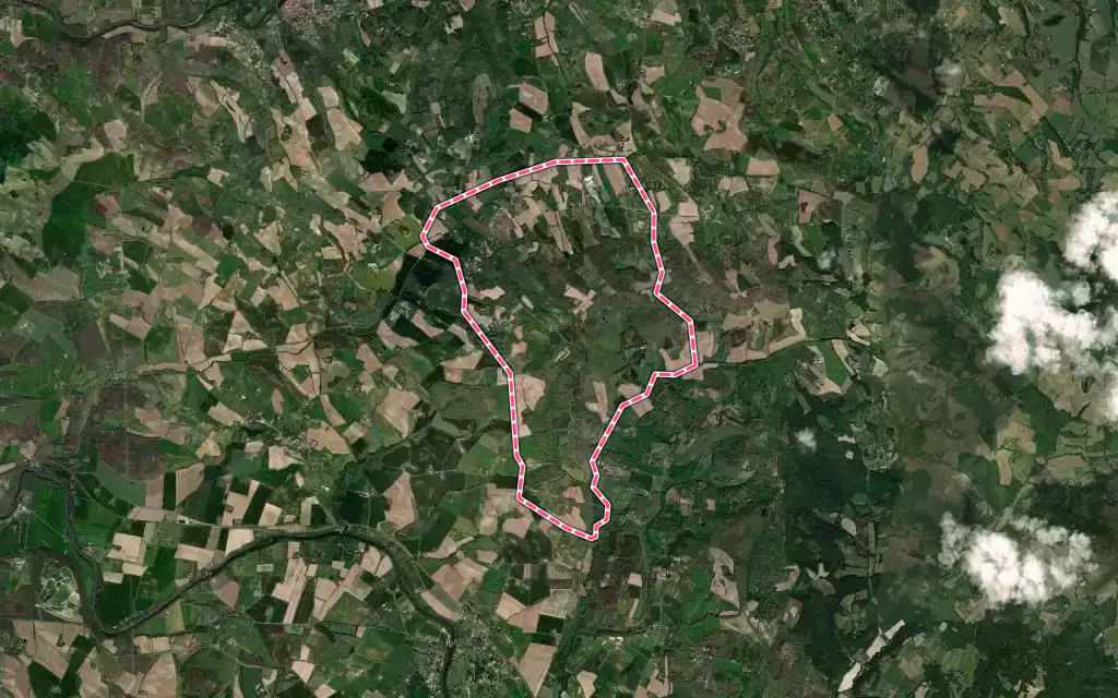 Vue satellite de Cabanès avec ses contours administratifs