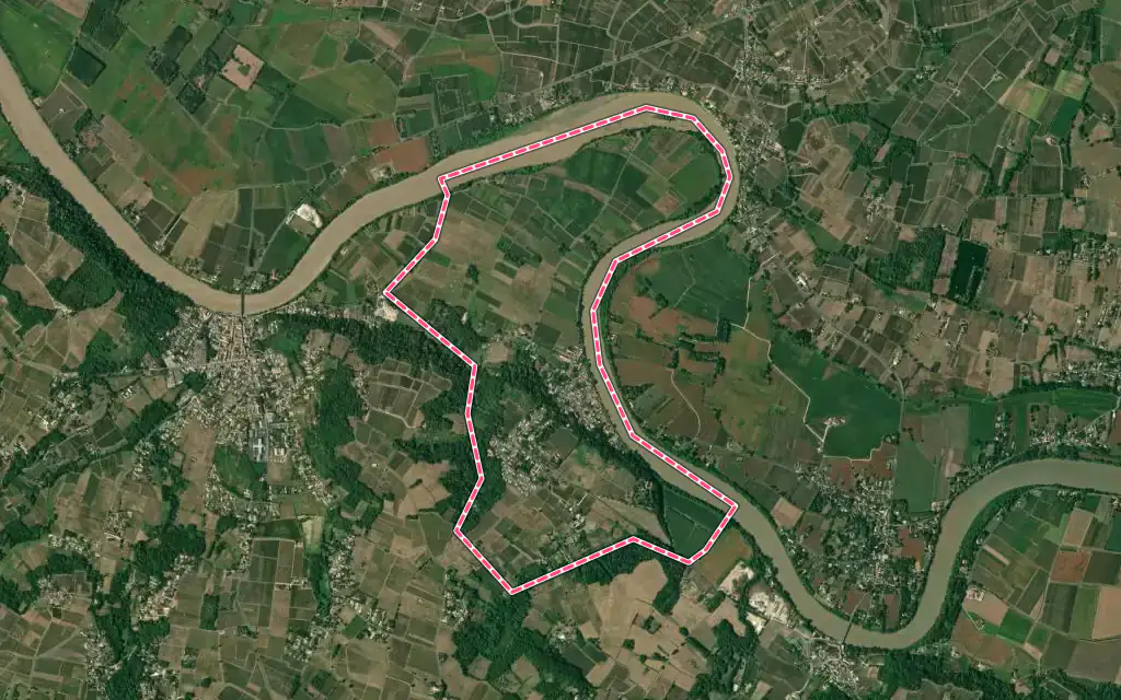 Vue satellite de Cabara avec ses contours administratifs