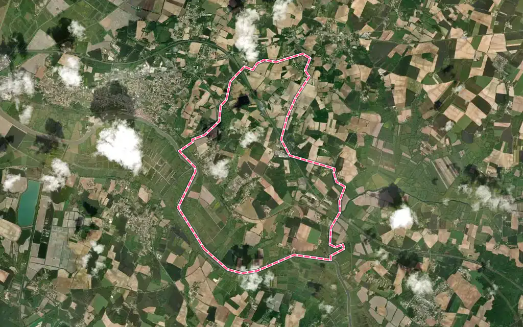 Vue satellite de Cabariot avec ses contours administratifs