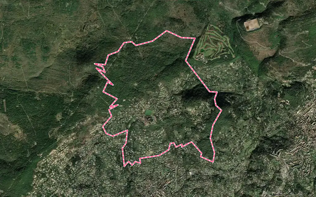 Vue satellite de Cabris avec ses contours administratifs