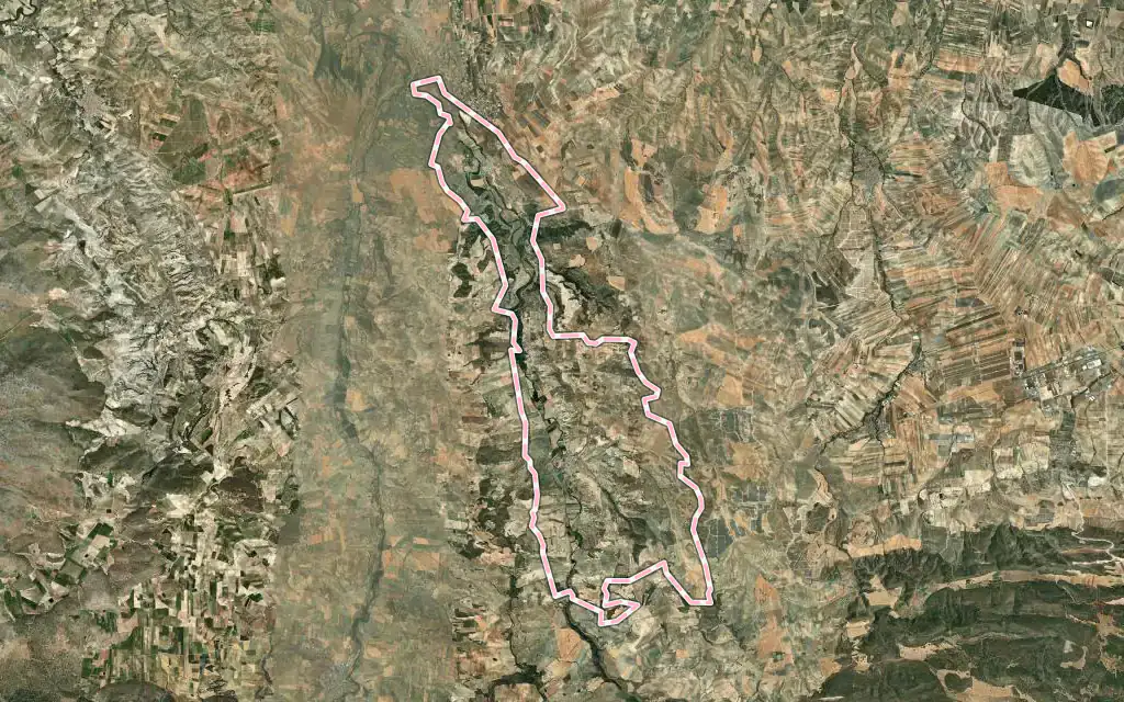 Vista satélite de Cacín con su contorno administrativo