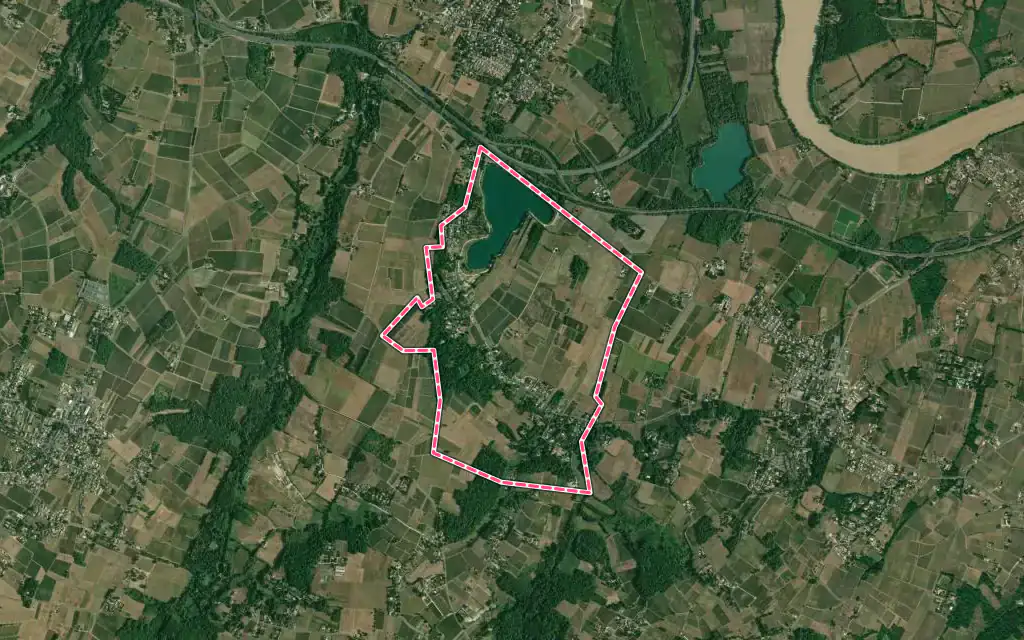 Vue satellite de Cadarsac avec ses contours administratifs