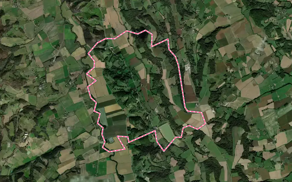 Vue satellite de Cadillon avec ses contours administratifs
