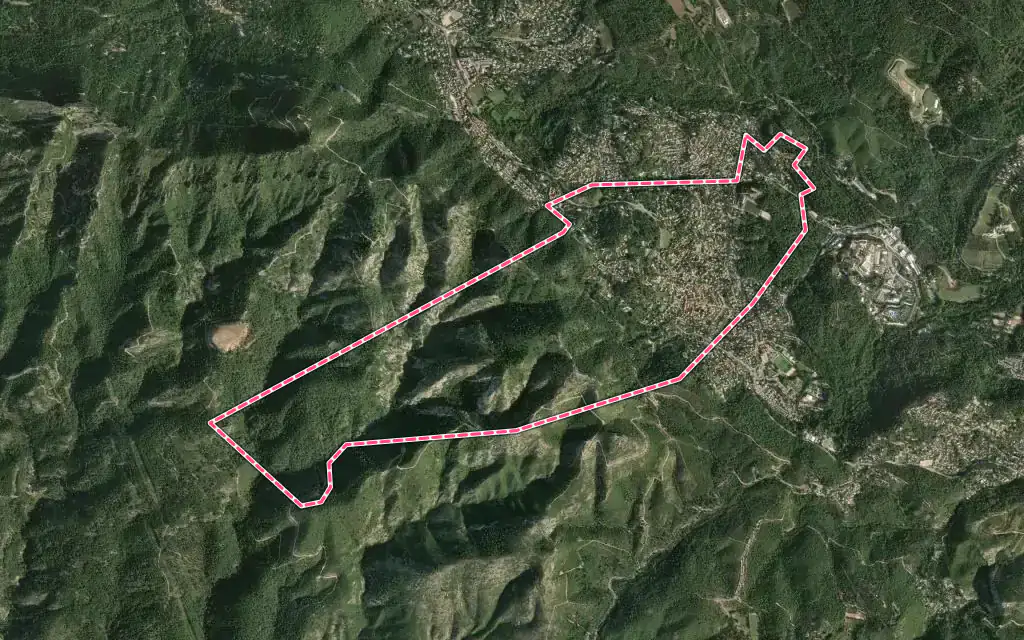 Vue satellite de Cadolive avec ses contours administratifs
