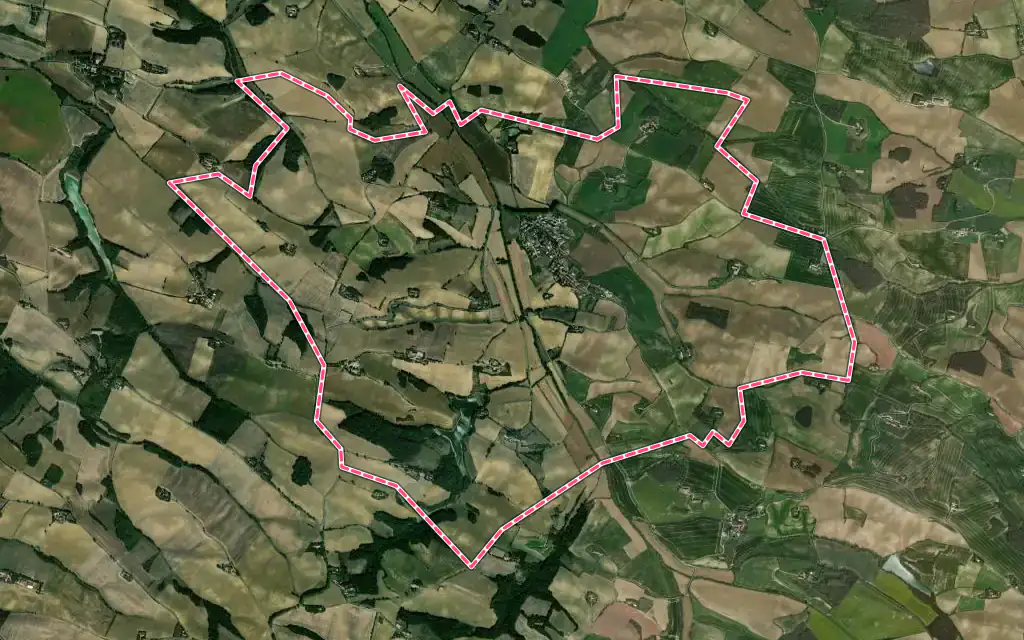 Vue satellite de Caignac avec ses contours administratifs